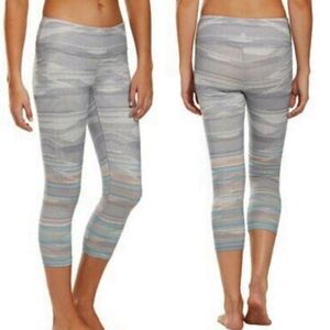 PRANA Pillar Printed Capri Ashy Sunrise Size XL Aztec Southwest Yoga Leggings